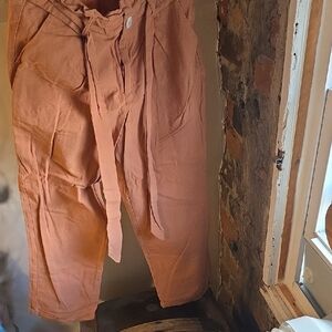 Womens Paperbag Ankle Chinos